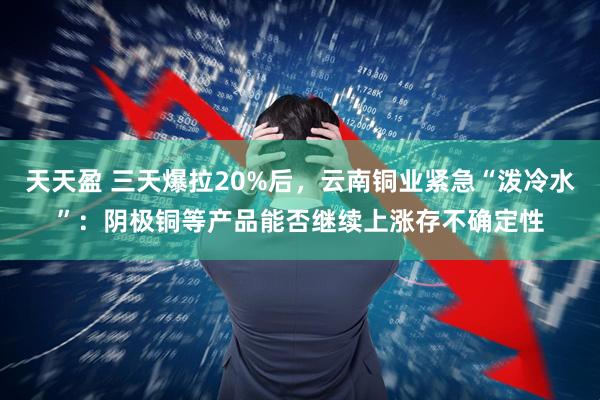 天天盈 三天爆拉20%后，云南铜业紧急“泼冷水”：阴极铜等产品能否继续上涨存不确定性
